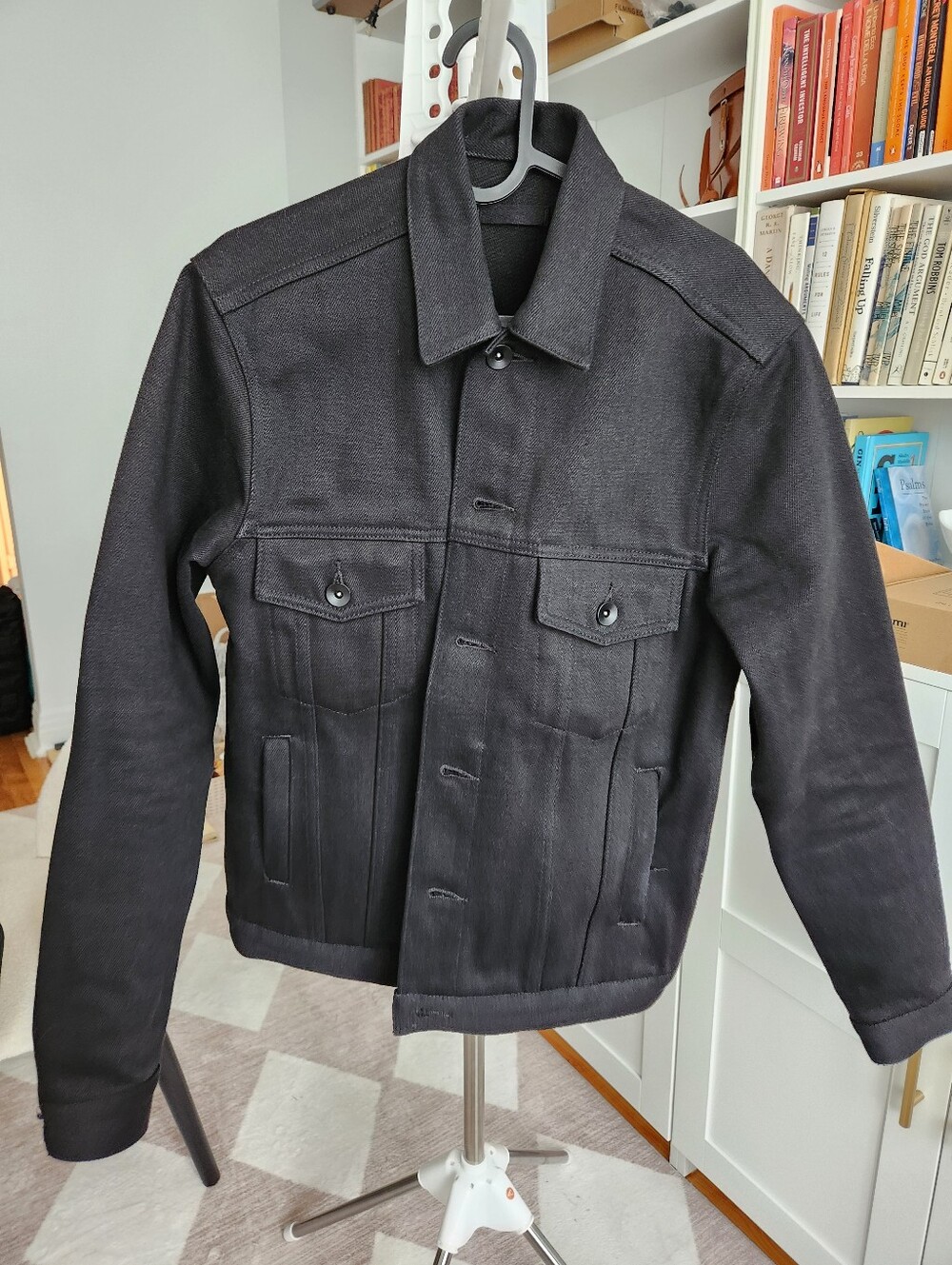 Unbranded Brand UB942 21oz Heavy Black Sepvedge Denim Jean Jacket Size M Medium